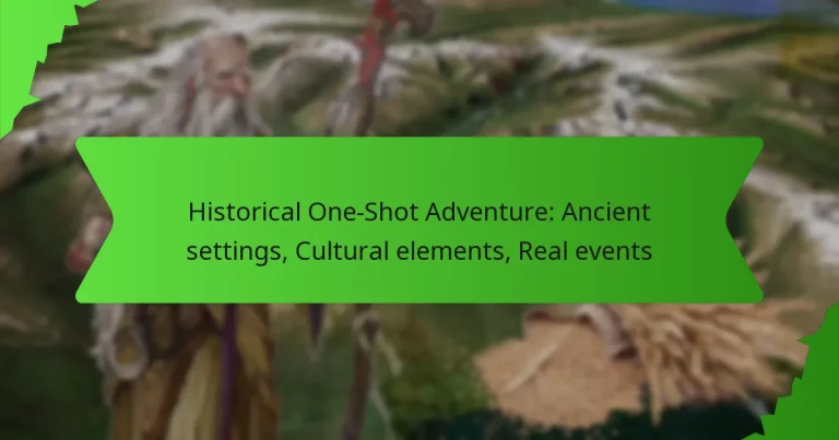 Historical One-Shot Adventure: Ancient settings, Cultural elements, Real events