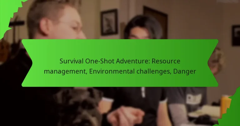 Survival One-Shot Adventure: Resource management, Environmental challenges, Danger