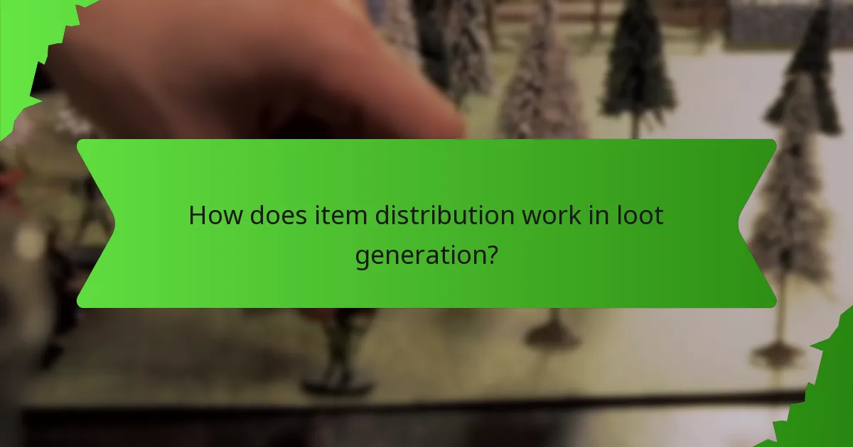 How does item distribution work in loot generation?