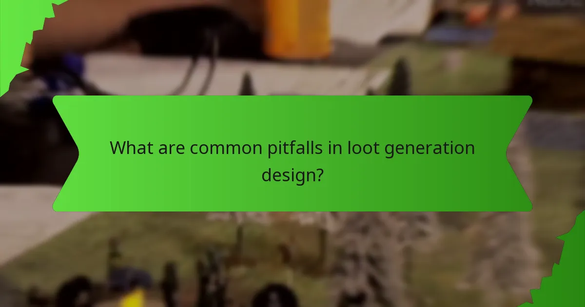 What are common pitfalls in loot generation design?