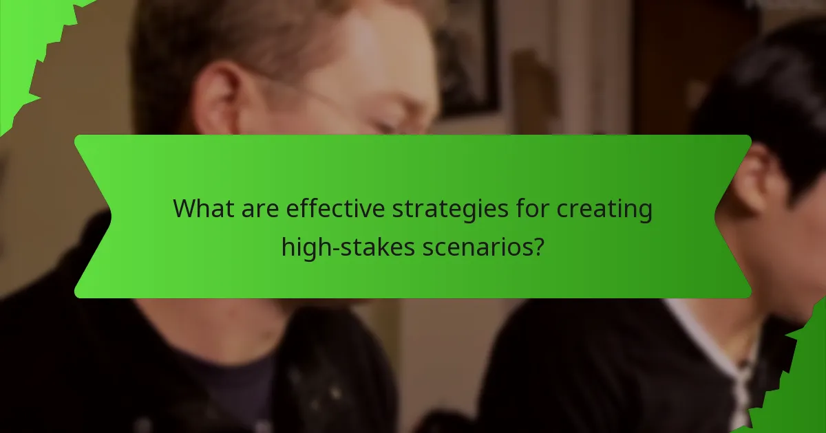 What are effective strategies for creating high-stakes scenarios?