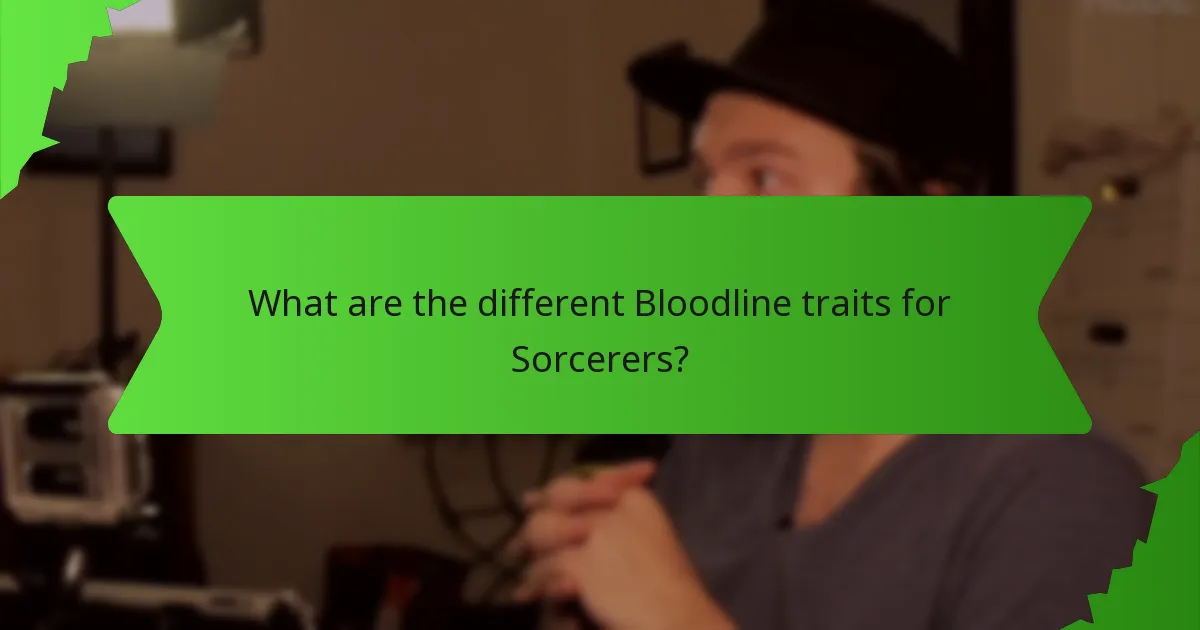 What are the different Bloodline traits for Sorcerers?